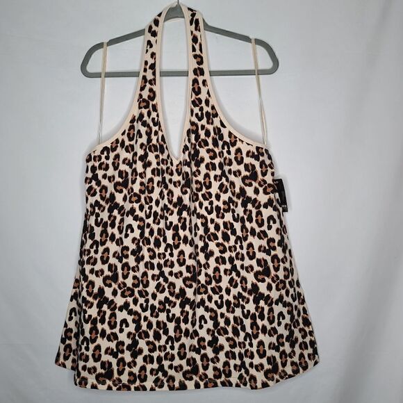 6X 30W Leopard Foxy Halter Top Torrid Stretch Fitted NWT Tank Plussize Tank knit - Picture 2 of 6